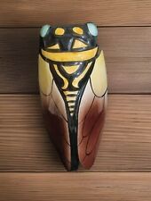 Vintage Ancienne Grosse Cigale Murale Vallauris 28cm En Céramique 