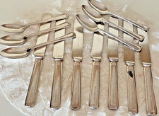 Rare 7 couteaux et 6 cuillères à café maçonniques métal argenté