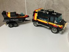 Lego 5581 - van +  remorque + hors-bord - bien complet + boite et notice - 1993