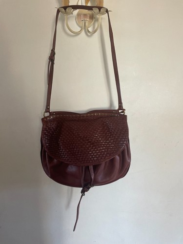 Sac besace cuir marron - , rabat