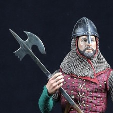 1/6 figurine Soldat médiéval,  cotte de maille,  armes et casque en métal