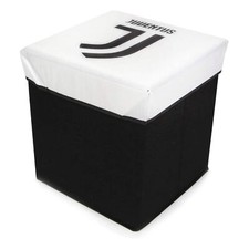 Pouf Conteneur Juventus Banc Coffre Repose-Pieds 31x31x33cm Juve Football 3885
