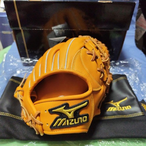 Gants cuir orange mizuno - cuir,