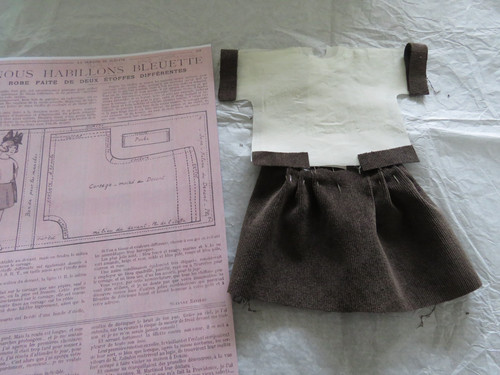 Kit vêtement poupée bleuette - kit,