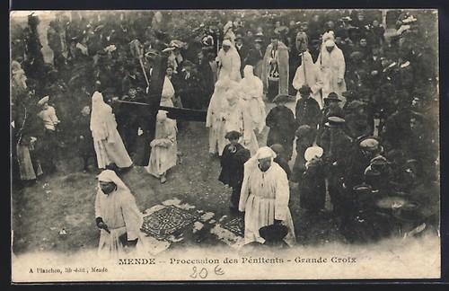 Cpa mende procession - mende,, des