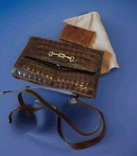 Sac Pochette Vintage En Croco Avec Bandoulière
