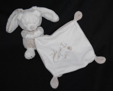 ?Peluche doudou ours lapin mouchoir NICOTOY blanc marron chiné Mon Doudou TTBE