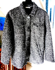 VESTE 1/2 SAISON FEMME "ARMAND THIERY" tissu mélangé N/B - T. 44/46- comme NEUVE