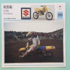 SUZUKI 125 RM YVES DEMARIA 1991 Moto Fiche de Collection Atlas Image Photo