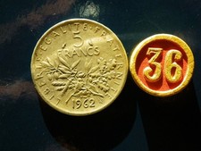 lot N°36  piece argent 5