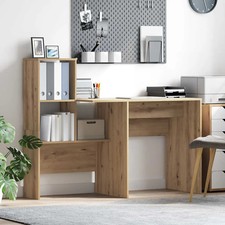 Bureau avec étagère avec stockage Bois d'ingénierie conçu de Salon vidaXL vidaXL