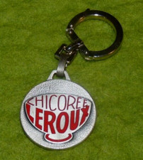 Ancien porte clés émaillé Augis bol de chicorée Leroux Neuf et superbe  Keyring