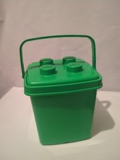 boîte de rangement lego verte vide – forme brique géante – vintage plastique