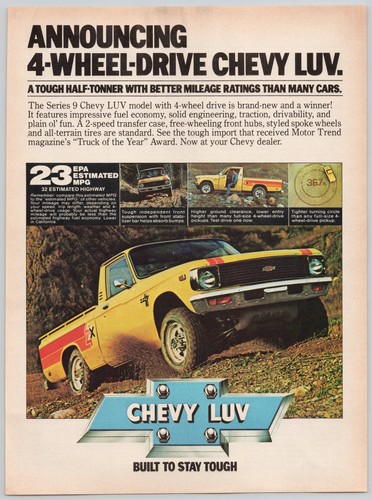 Chevy luv wheel drive - chevy, 4-wheel