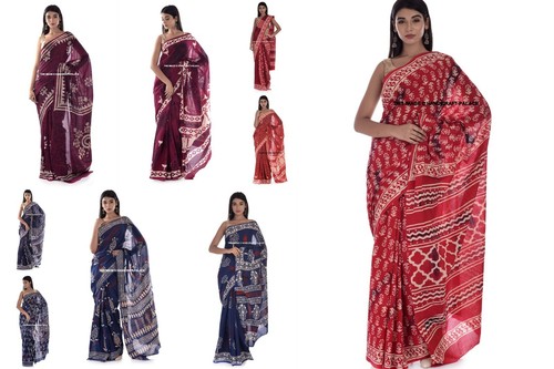 Neuf coton sari imprimé - neuf,