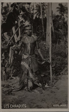 Zoo humain," les canaques", le guerrier, massue, Nouvelle-Calédonie  Carte posta