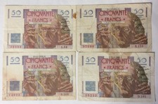 LOT 4 BILLETS 50 FRANCS LE VERRIER