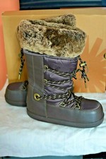 UGG LODGE BROWN WATERRESISTANT LEATHER LACE-UP BOOTS Sz 9 US 40 EU LIMITED NIB