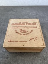 Ancienne Boîte Bois Vide 50 Cigares Havana Finos Déchets De Havane Seita France 
