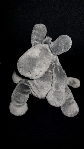 Doudou peluche âne gris - peluche,