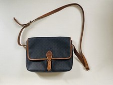 Sac à main besace cuir et toile monogramme LONGCHAMP Vintage