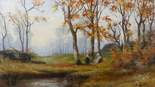 Huile sur panneau paysage - huile,
