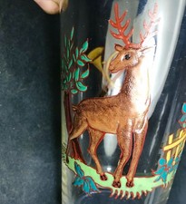 Rare Verre Emaillé Décor De