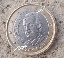 Pièce 1 EURO ESPAGNE 2002 Fautée