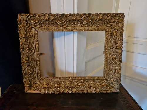 Cadre ancien bois stuc - ancien, et