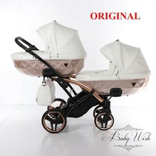 Junama Miroir Satin Duo Slim Bébé Enfants Poussette Double Landau