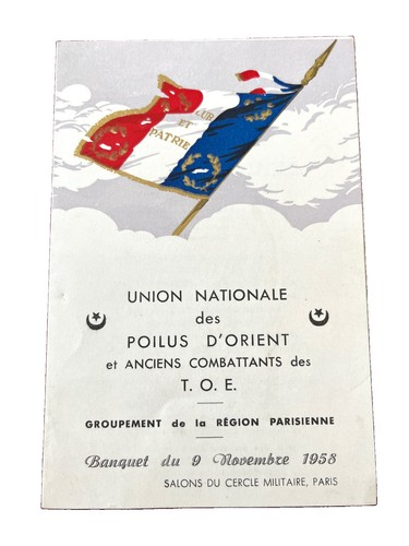 Rare menu ancien banquet - banquet, union