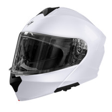 Casque Moduler Moto Stormer SPIN Blanc Brillant Visière Parasol Touring Pearly