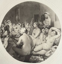 Ingres gravure Le Bain Turc Femme Nue Nu Féminin Harem Hamman 1900