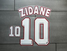 Kit Flocage ZIDANE #10 blanc Maillot France FFF Coupe du monde 98 1998 Patch off