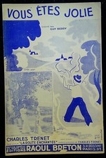 Ancienne Partition, Charles Trenet - Vous êtes jolie