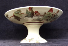 Keller Guerin Lunéville Compotier Coupe sur pied douche faience décor Lierre