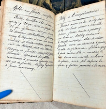 CARNET MANUSCRIT ANCIEN  1797 / 1909 DANS SON BOITIER PAPIER RELIURE