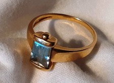 Bague en OR ROSE 18 CARATS AIGUE MARINE