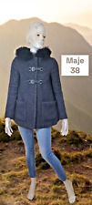 Maje Taille 38   ? Manteau capuche parka duffle coat doublé gris laine mélangée