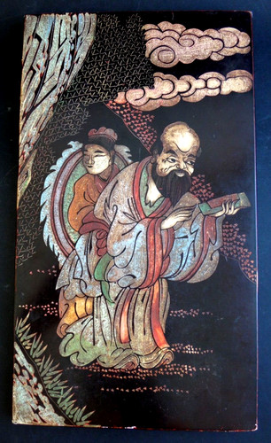 Ancien panneau laque de - ancien,