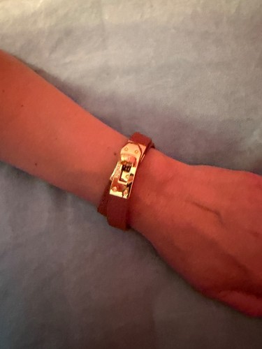 Bracelet hermes cuir marron - en,