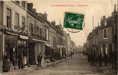 Cpa merlerault grande rue - le,