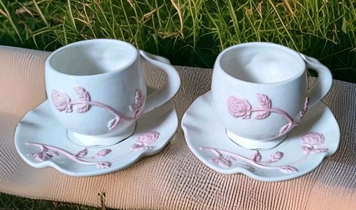Duo tasses décor barbotine - duo,