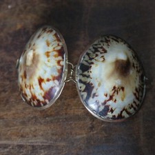 ancienne boite a bijou chapelet avec coquillage monture en laiton