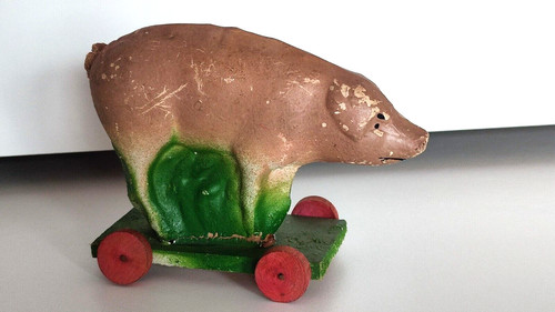 Ancien jouet rare cochon - , à