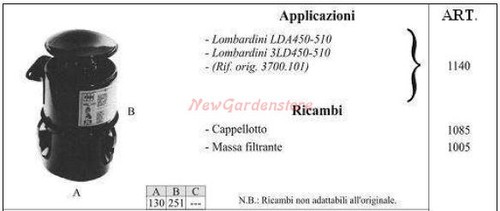 Filtre huile lombardini - filtre,