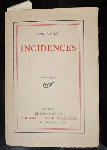 André gide incidences nrf - gide,