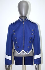 Vintage 1960s DEMOULIN Blue Wool Marching Band Uniform Jacket Size S Made in USA
