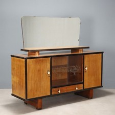 Buffet Vintage Design Plaqué en Noyer avec Miroir Années 1960 Original