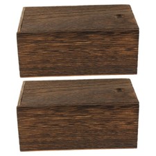  2 Pcs Stockage Vide Boîte Rangement Bois Coffre Conteneur À Bijoux Caisses